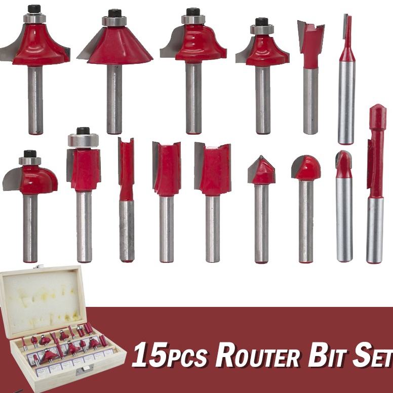 

KODE M7L2 Mata Mesin Profil Router Bit Set 15 Pcs 14 Untuk Membentuk Kayu Free Box Kayu 2741