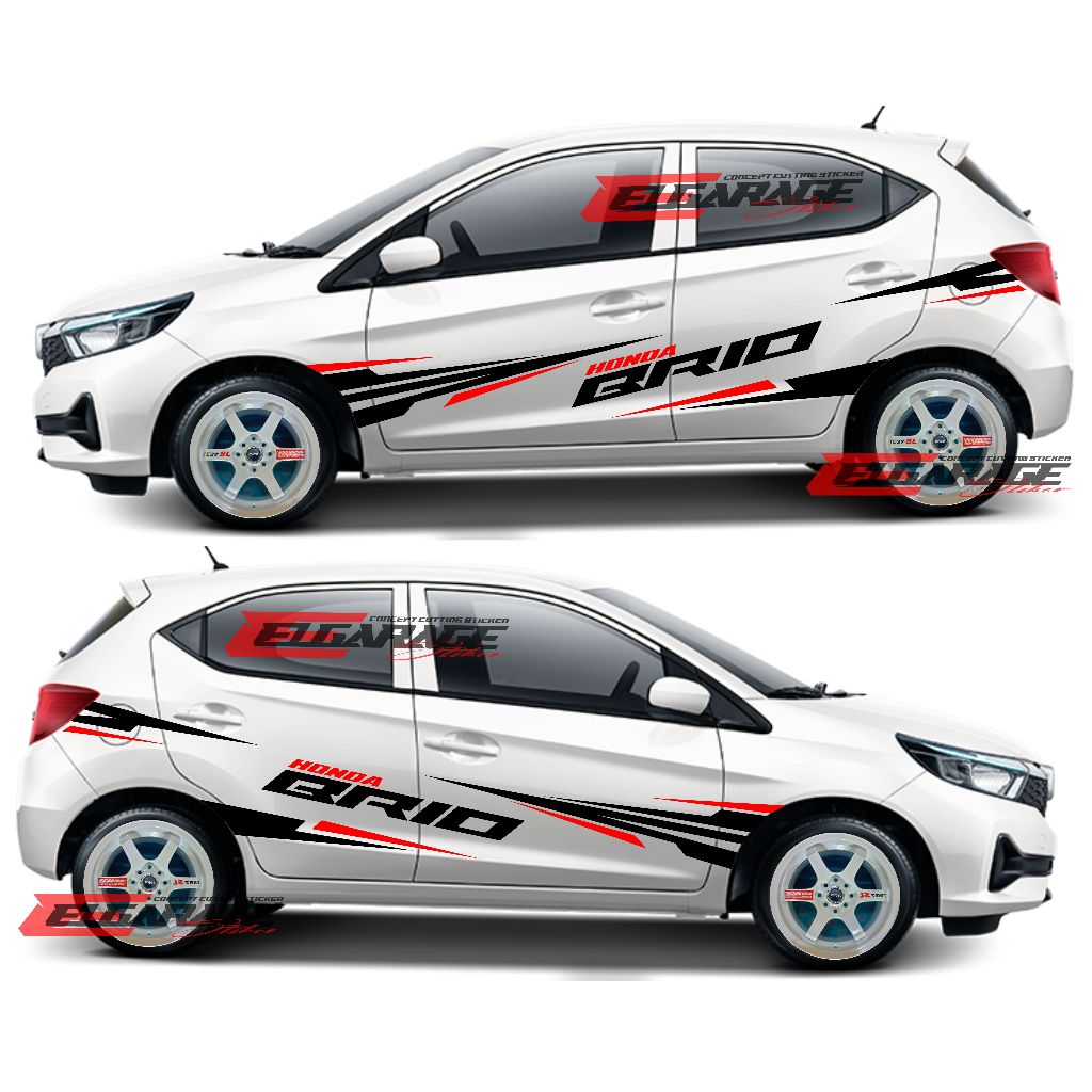 Stiker mobil brio sticker mobil honda brio stiker body samping mobil honda brio terbaru
