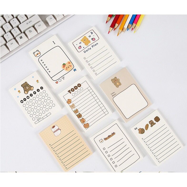 

Sticky Note Bear daily Planner Memo Notes / memopad Planner Bea