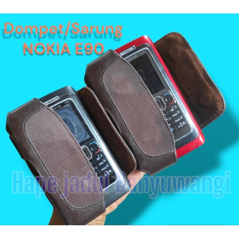 Dompet wadah sarung leathercase nokia e90 pas juga buat 9300 9300i model pinggang tidur bahan kulit