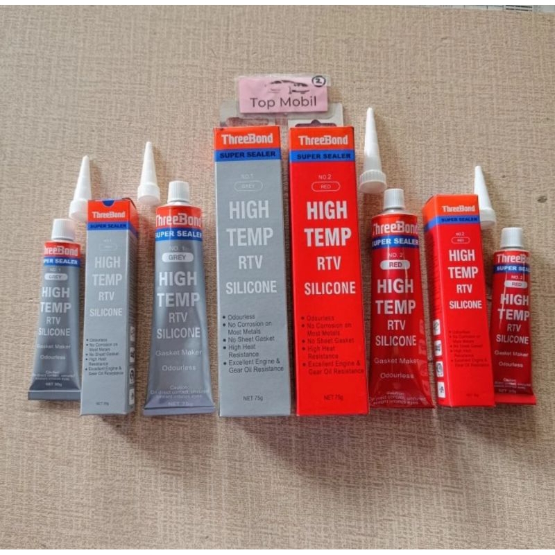 Lem Threebond Tribond Tribon High Temperatur RTV Silicone Grey atau  Red