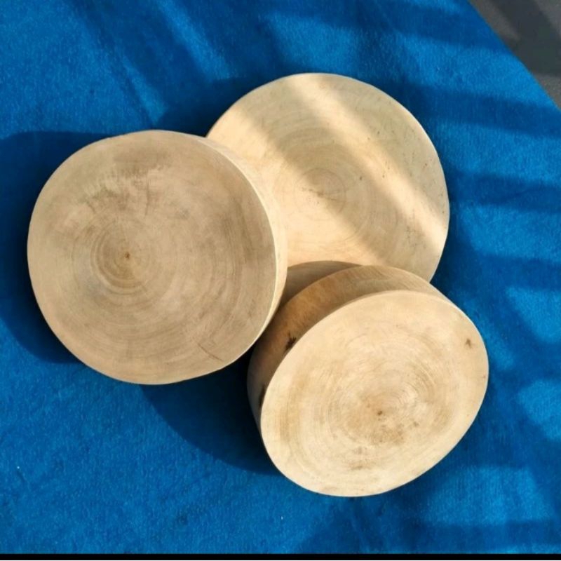 Tatakan/talenan kayu asem diameter 25 cm tebal 7 cm talenan dapur jumbo