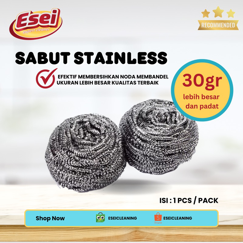 Stainless steel Scourer 30GR ( sabut besi ) / sabut cuci piring / Sabut stainless / Sabut Kawat