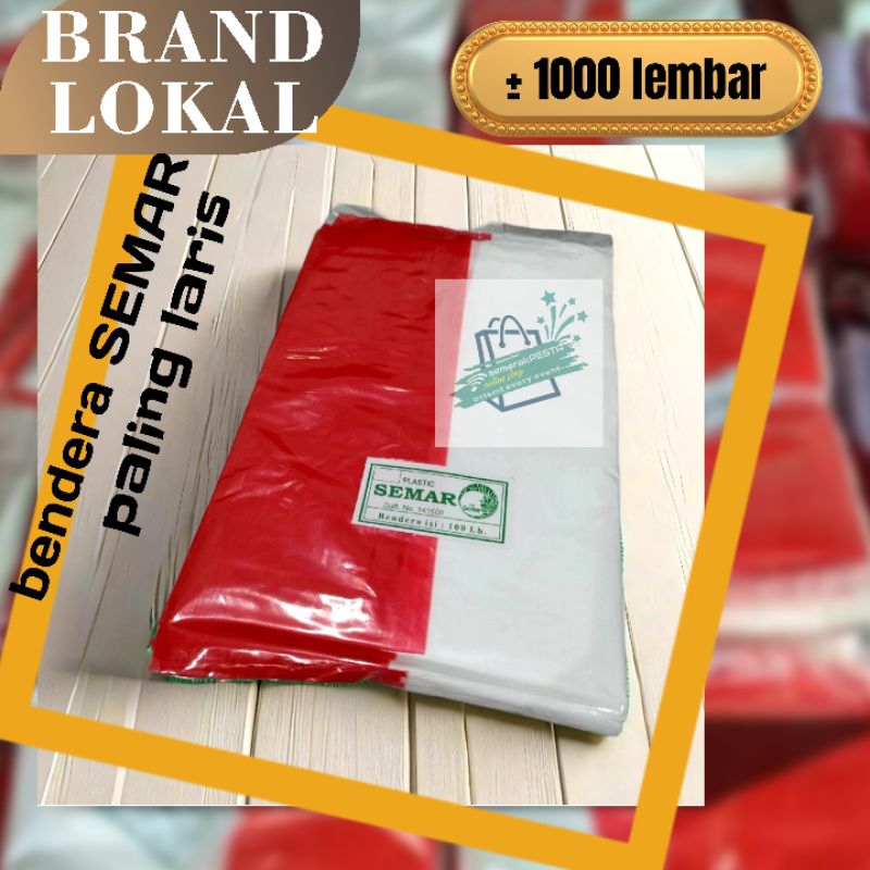 (1000 lembar) bendera plastik semar, bendera hiasan agustusan, bendera, bendera hutri, bendera dekor