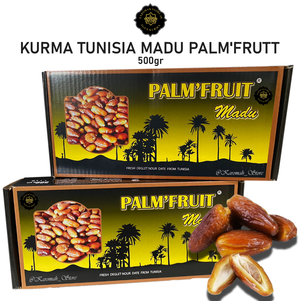 

KURMA PALM MADU [500GR]//Kurma tunisia madu palm'frutt[kemasan DUS PALM'FRUTT]