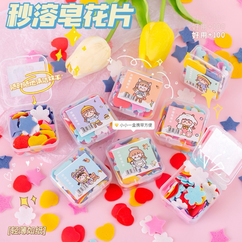 Sabun Kertas Travel Motif Lucu Sabun Praktis Intans-Sabun Cuci Tangan