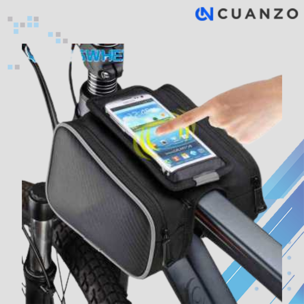 Tas Sepeda Bicycle Bag Waterproof dengan Case Smartphone / Tas Sepeda Sepedah Hp Stang Depan Mtb Lip