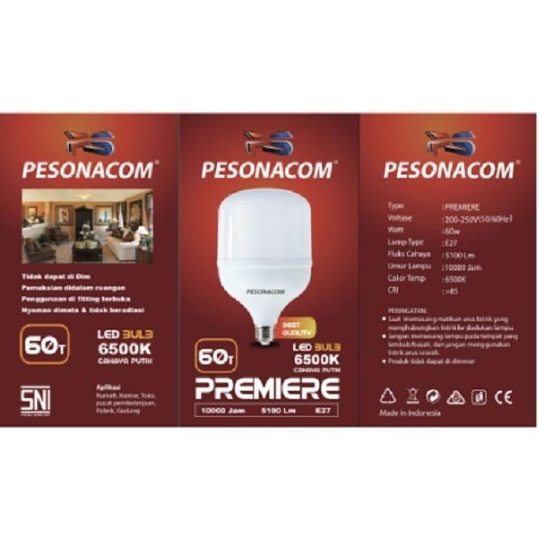 PESONACOM PREMIERE LAMPU LED PUTIH T BULB 60