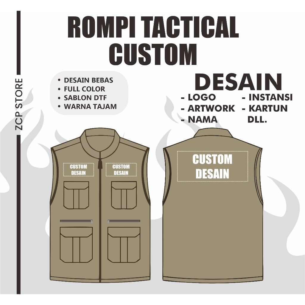 ROMPI TACTICAL CUSTOM SABLON I ROMPI LAPANGAN CUSTOM I ROMPI OUTDOOR