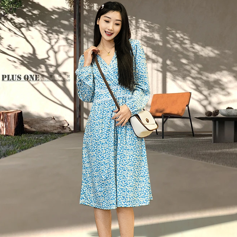 Floral Dress Dress Korean Style Korean Dress Rok Panjang Wanita Gaun Bermotif Bunga Untuk Wanita Gau