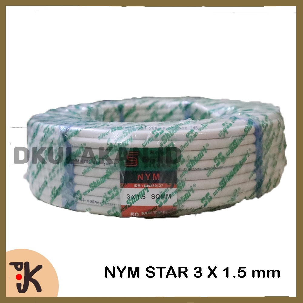 STAR Kabel Listrik NYM 3 x 1.5 QSMM (PER METER)  – Kabel isi 3 Kawat Tembaga Meteran