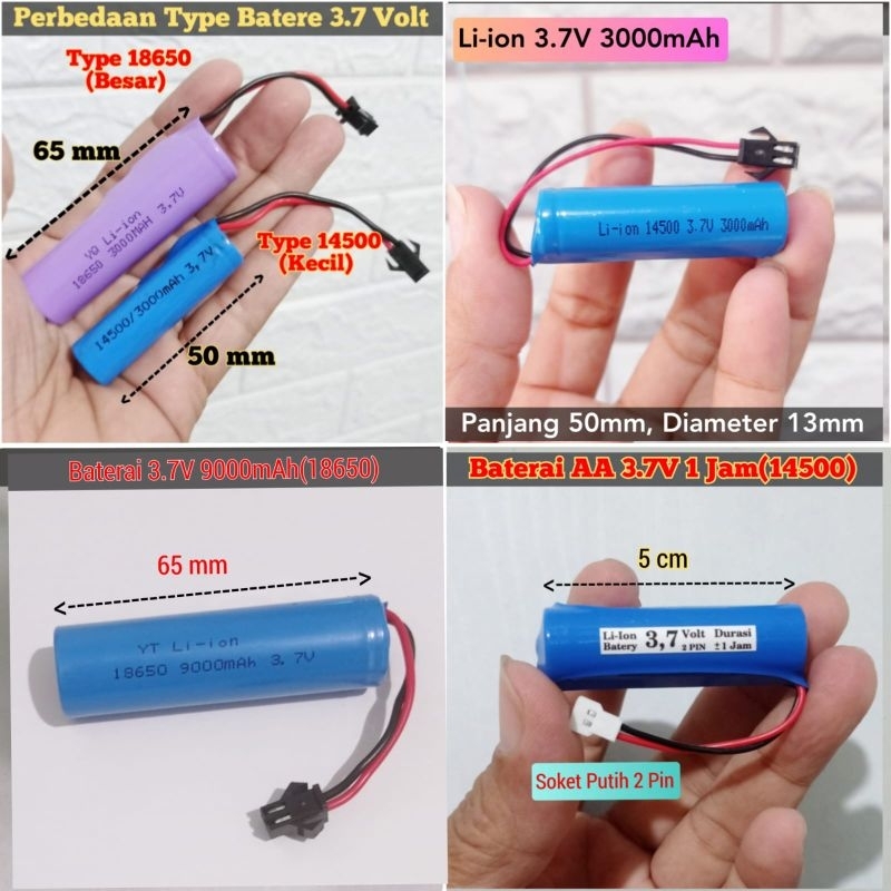 BATERAI MOBIL RC 3,7VOLT TUNGGAL/BATERAI CADANGAN MOBIL RC