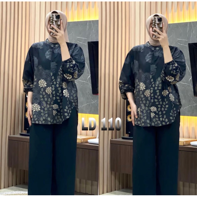 SET MOTIF RAYON MIX CRINKLE || STELAN WANITA