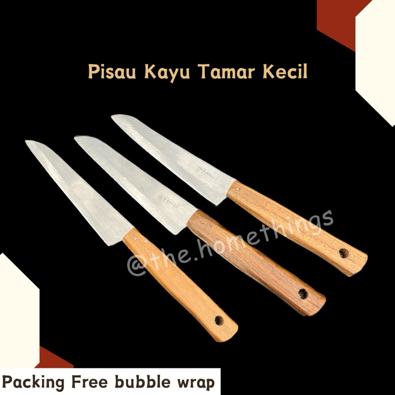 PISAU KAYU TAMAR KECIL / PISAU KAYU STAINLESS GAGANG KAYU