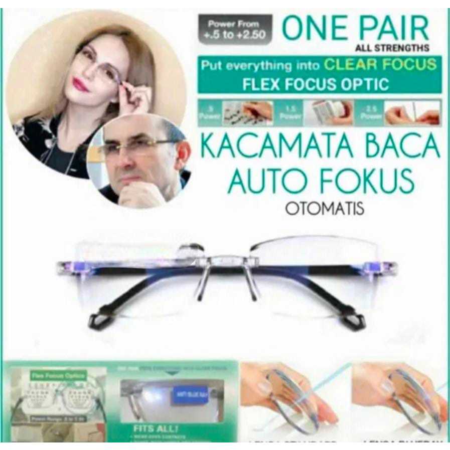 AUTOFOKUS Kacamata Baca Lensa Plus Anti Radiasi +050 s/d +250 Kacamata Pria Reading  Frame Kacamata 