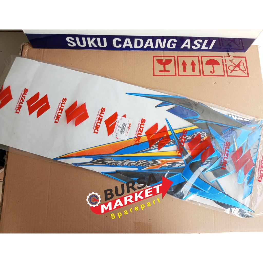 striping stiker emblem suzuki satria fu 2008 biru hitam ckd asli original suzuki sgp