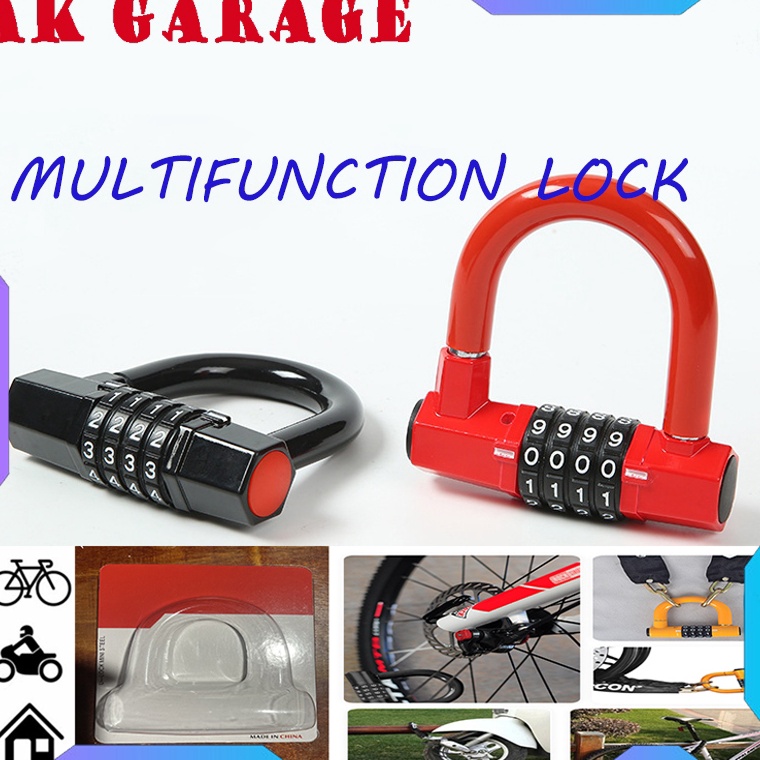 KODE H67E Gembok Pagar Kode Tanpa Kunci Multifunction Lock Gembok Pengaman Kunci U Kunci Kombinasi S