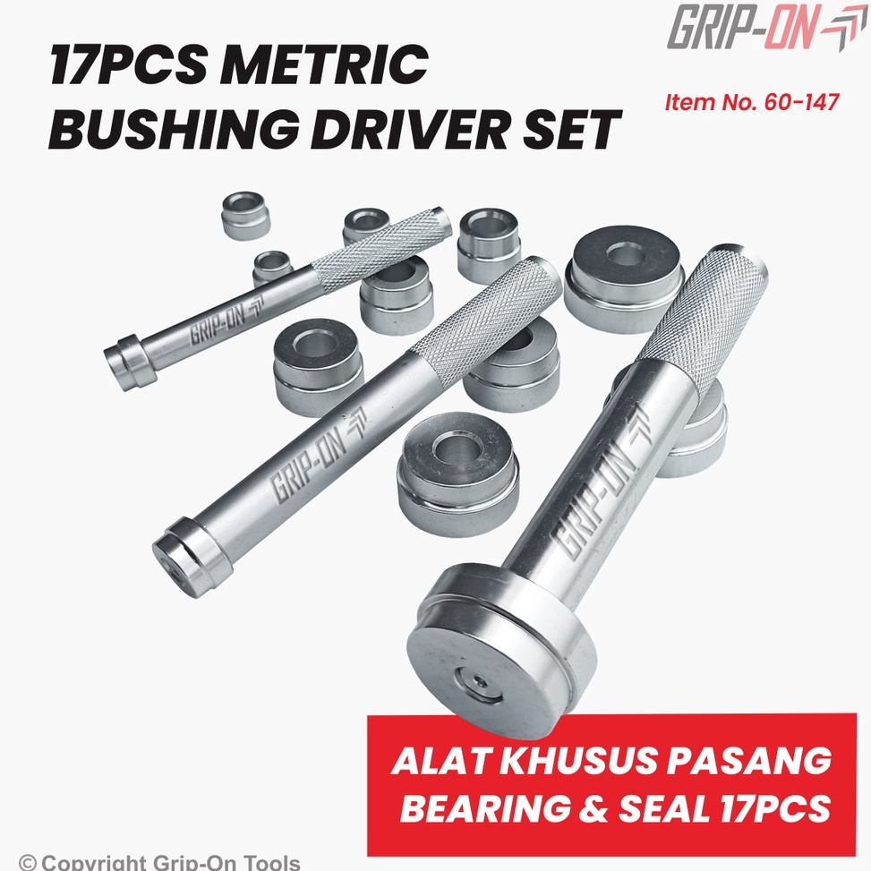 KODE F13T GripOn Metric Bushing Driver Set 17Pc Lepas Pasang Bushing Seal Driver 17 Pcs 6147