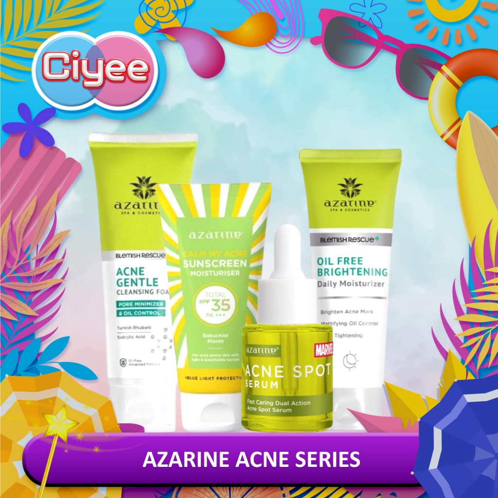 Azarine Anti Acne Series / Face Wash / Serum / Moisturizer / Sunscreen / Perawatan Jerawat / Ciyee