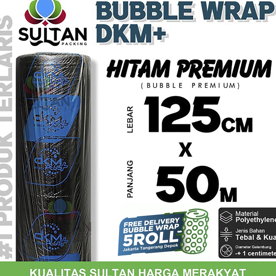 

Top Update Plastik Bubble Wrap 125cm x 5m HITAM PREMIUM DKM PLUS Bubblewrap TERMURAH ROLL