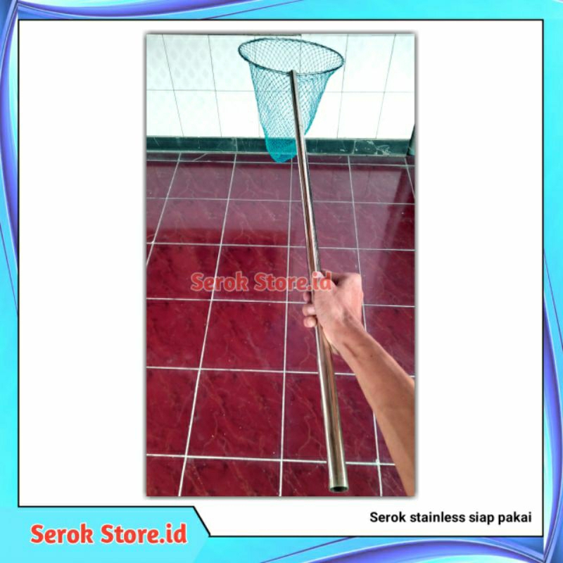 jaring serokan ikan siap pakai + bahan full stainless + serok ikan super kuat ukuran besar