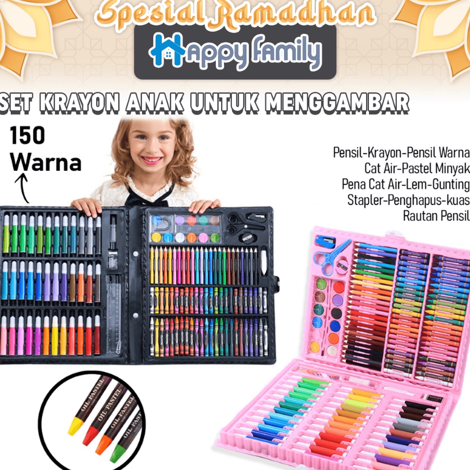 

Ready Ekonomis HappyFamily Crayon Set 15 Pcs Macam Warna Cocok Menggambar Mewarnai Pensil crayon Alat Menggambar atau Mewarnai Hadiah anakanak
