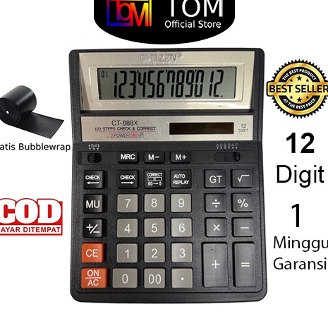 

Stock Terkini Kalkulator BESAR CT888X 12 Digit Calculator Check Dual 2 Power