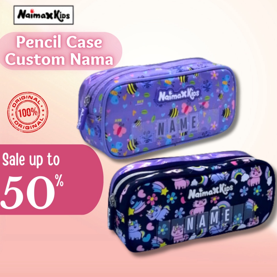 

Pusat Original Pencil Case Custom Nama Naimax kids Pencil Case Anak Perempuan