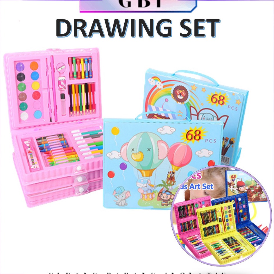 

Terlaris GBI Drawing Set 68Pcs Oil Pastel Crayon 68 IN 1 Set Krayon Mewarnai dan Melukis Lengkap dengan Cat Air Alat Mewarnai Anak Anak Bentuk Koper