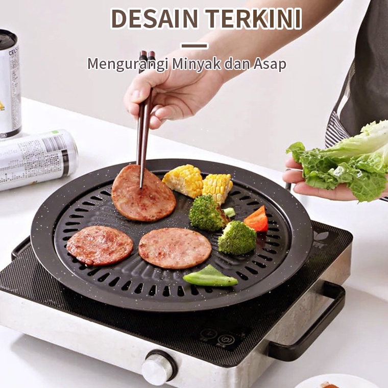 Paling Diminati GROSIR GRILL PAN PANGGANG PANGGANGAN DAGING ELESS BBQ BULAT PANGGANGAN SOSIS