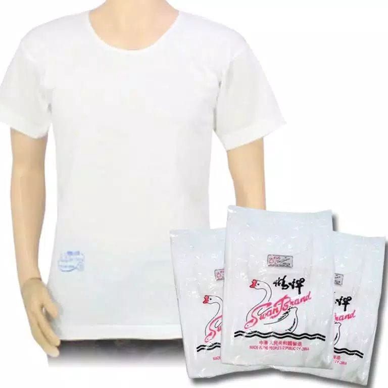 Murah nampol OBLONG Swand brand putih katunlengan pendek Promo