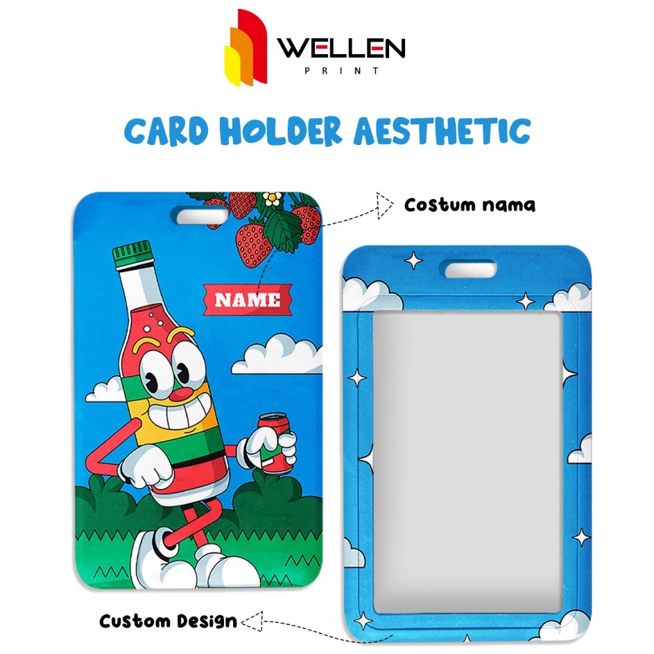 

Serba Serbu WELLEN PRINT Cetak Card Holder PVC Aesthetic Name Tag Hardcase Print Tempat Kartu Photocard ID Card Motif Custom