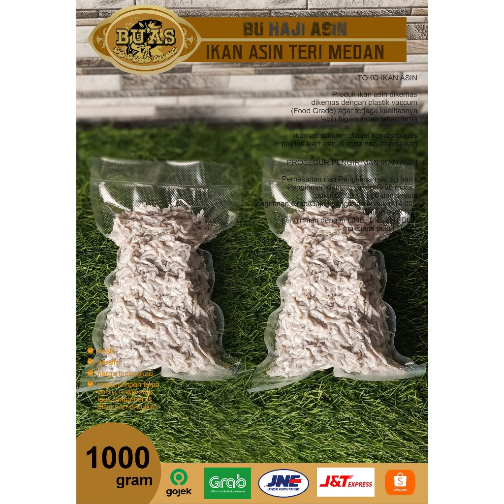 

Ikan Asin Bandung Teri Medan 1000 Gram BUAS | Ikan Asin Bandung | Ikan Asin Teri Medan | Asin Buas