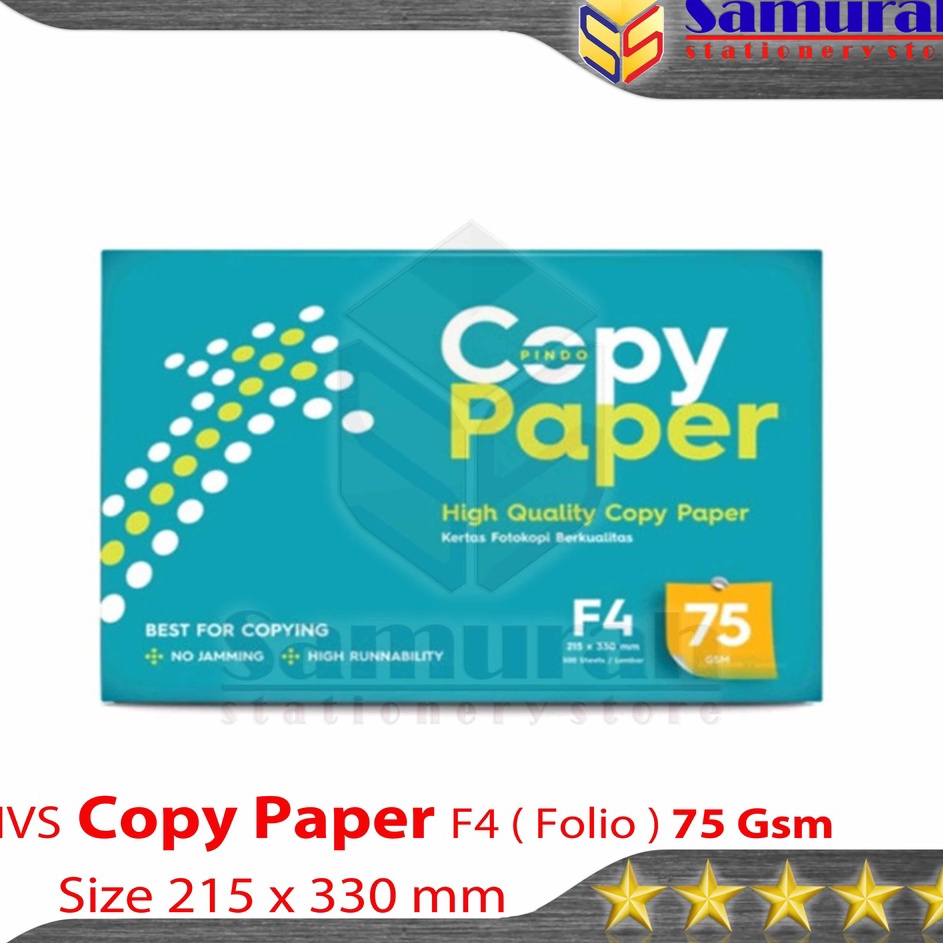 

Hadir Hebat Kertas HVS Copy Paper Folio F4 75 Gsm isi 5 lembar 1 Rim HVS CopyPaper F4 75 Gram Kertas Print HVS Putih F4 75gsm