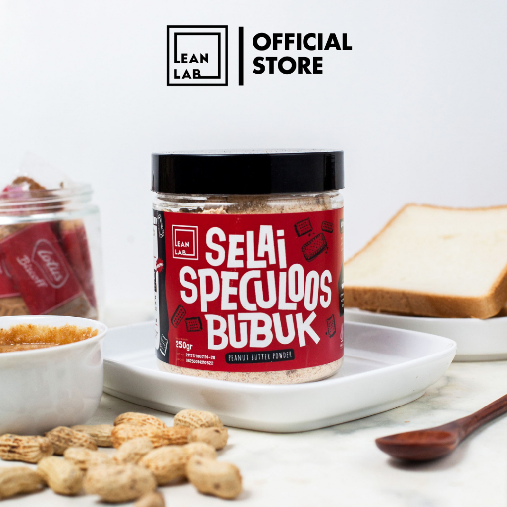 

Lean Lab Selai Speculoos 250gr Peanut Butter Powder / Selai Biscoff Rendah Kalori (Vegan, Low Fat)