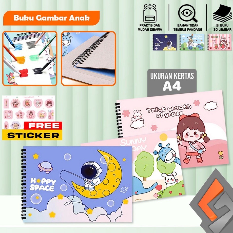 

Baru Update SNA62 Buku Gambar A4 3 Lembar Drawing Book Buku Mewarnai Anak Balita Painting Book Buku Menggambar Buku Sketsa Gambar Lukis