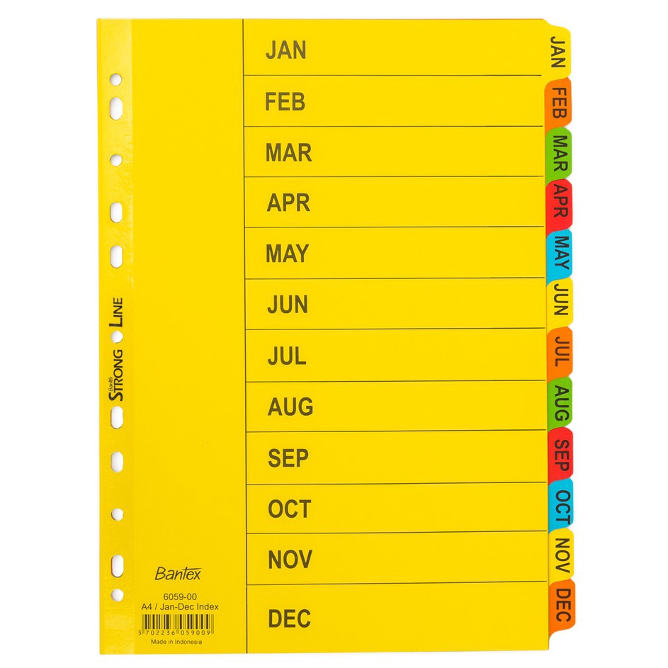 

Kejar Untung Bantex Cardboard Divider Indexes A4 JanDec 12 Pages 659