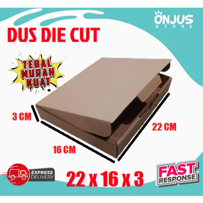 

KARDUS BOX KARTON PACKING DUS PIZZA DIE CUT BK3 POLOS 22 cm x 16 cm x 3 cm