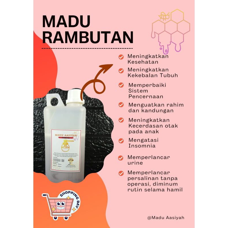 

Madu Asli Madu Aasiyah Madu Rambutan 1000gram