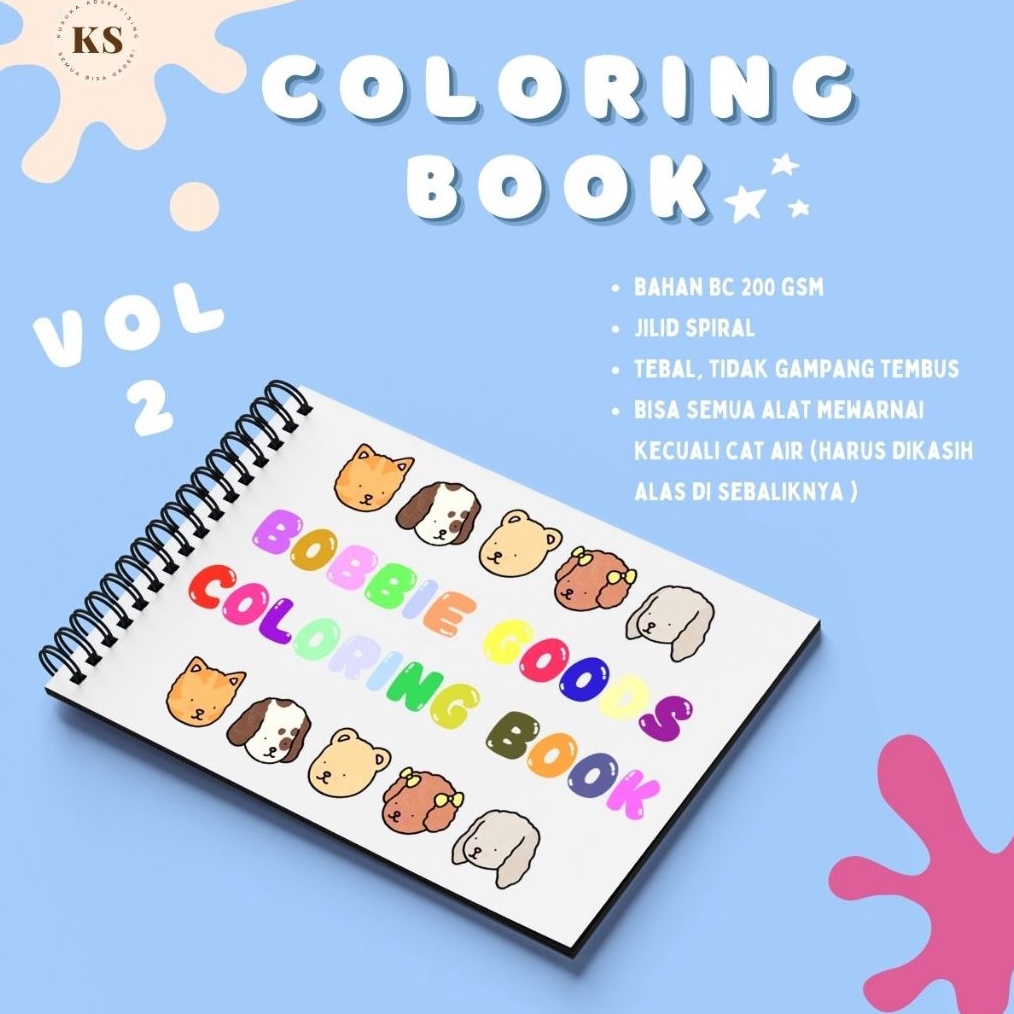 

KODE U44S Bobbies Goods Vol2 Coloring Book Buku Mewarnai Anak Remaja Dewasa Aesthetic Kertas Tebal