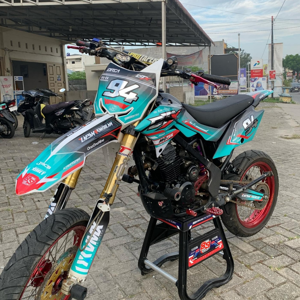 Decal Dekal Stiker Sticer Kawasaki Klx Bf Gordon Crf Supermoto Trabas Bagus