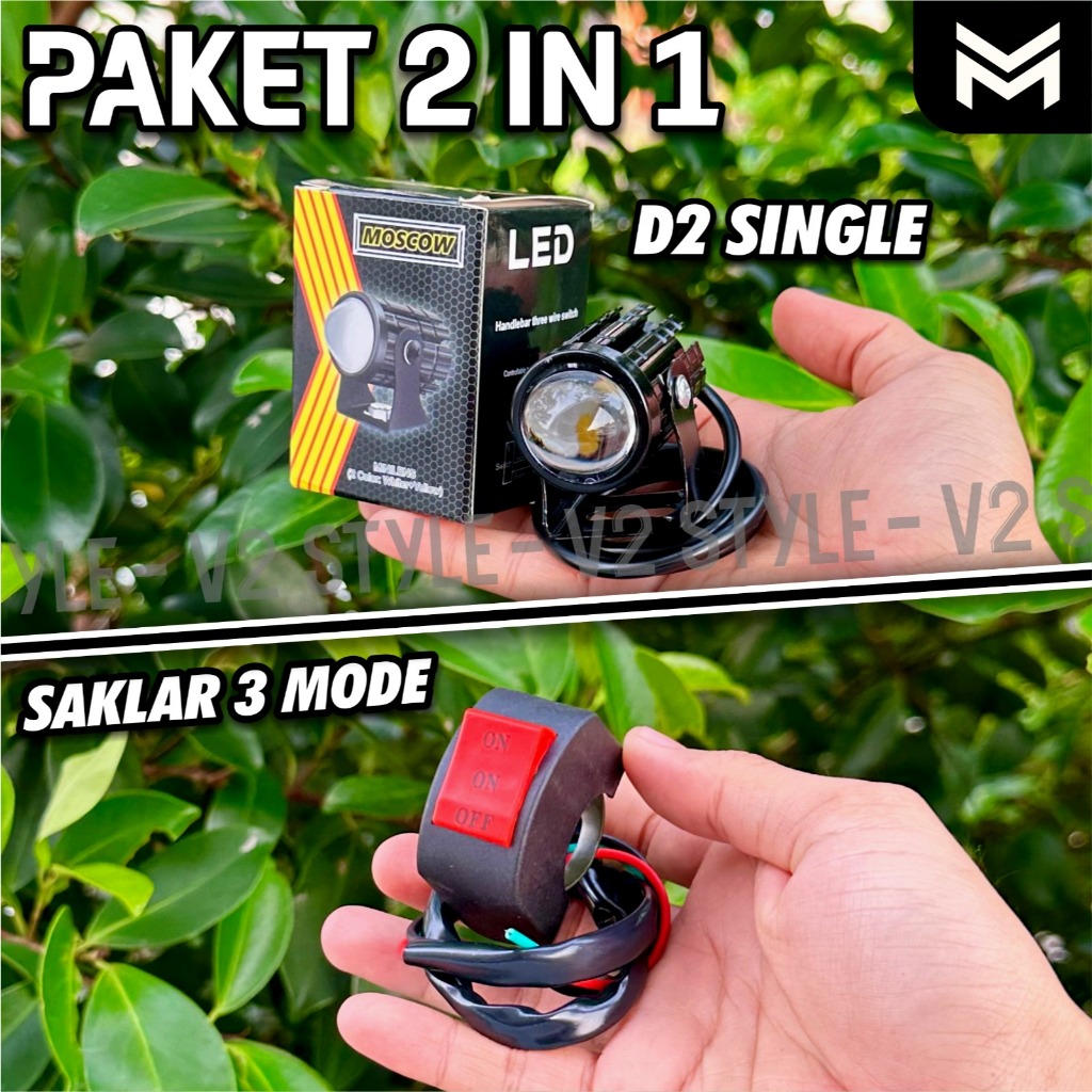 LAMPU TEMBAK LED D1 2 SINGLE LASER GUN LAMPU DEPAN SOROT D 1 2 LASER SINGLE FOGLAMP DOUBLE COLOR WHI