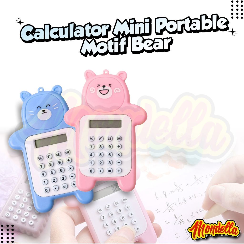 

Calculator Mini Portable Motif Bear Kalkulator 8 Digit Alat Hitung Pejumlahan Pengurangan Perkalian Pembagian Bentuk Gambar Beruang Lucu Tombol Karet Perlengkapan ATK Anak TK SD SMP Sekolah Kantor Kalkulator Tambah Kurang Kali Bagi MONDELLA