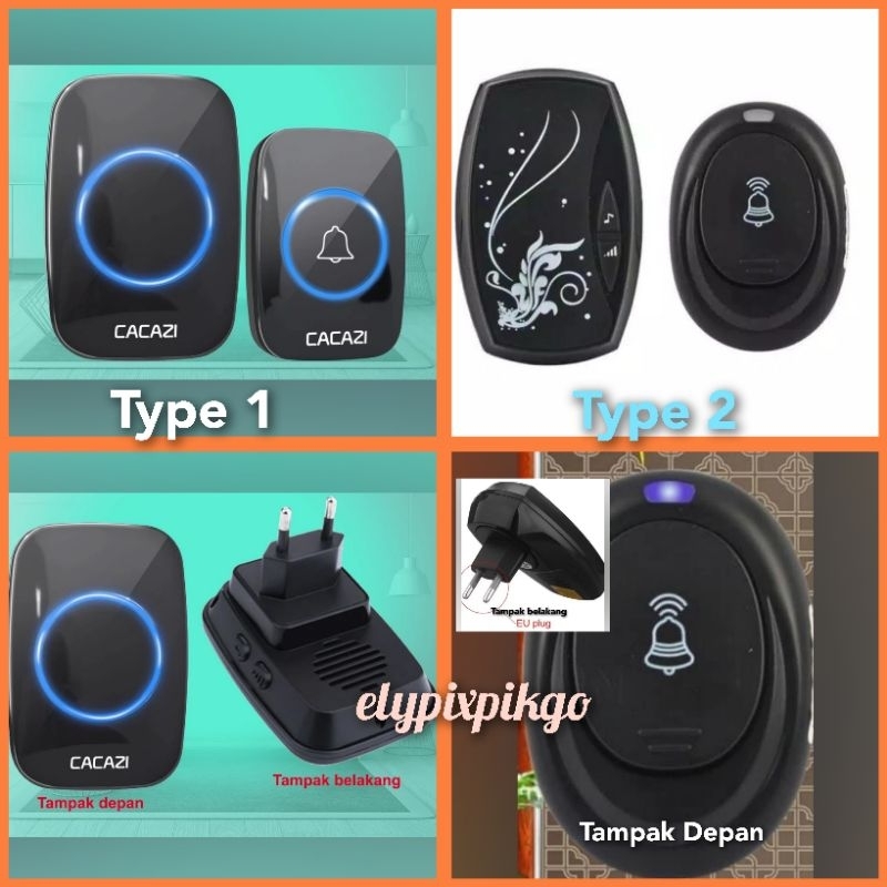 bel pintu wireless waterproof / bel pintu rumah tanpa kabel/door bell / bel rumah tanpa kabel