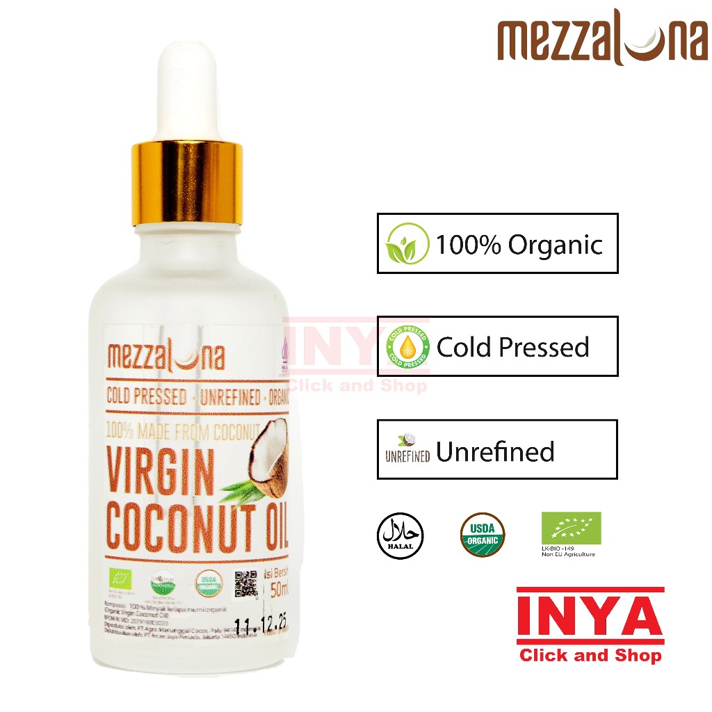 

MEZZALUNA Organic Virgin Coconut Oil 100% Made from Coconut 50ml - Minyak Kelapa