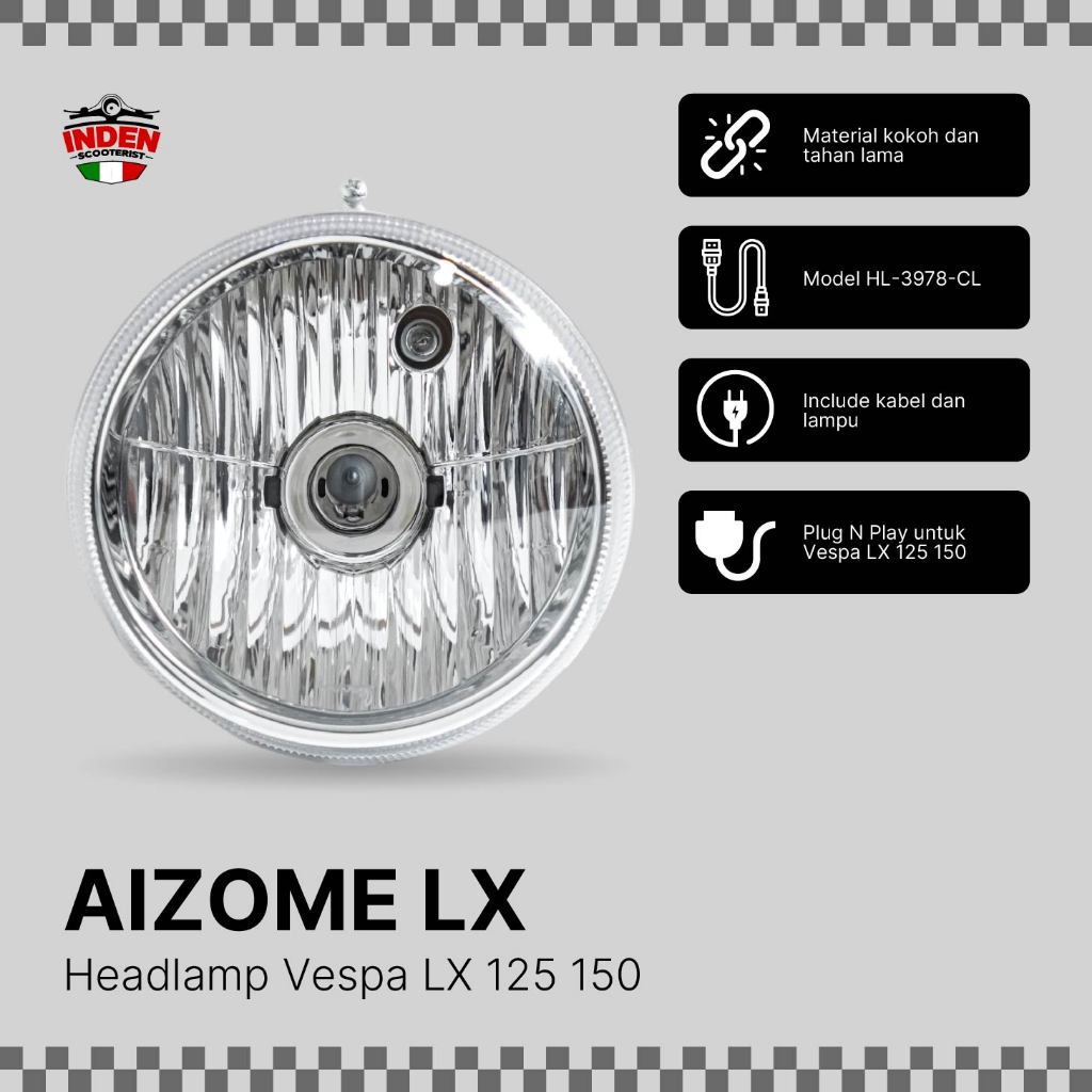 Headlamp Lampu Depan Original Piaggio Vespa LX 125 150