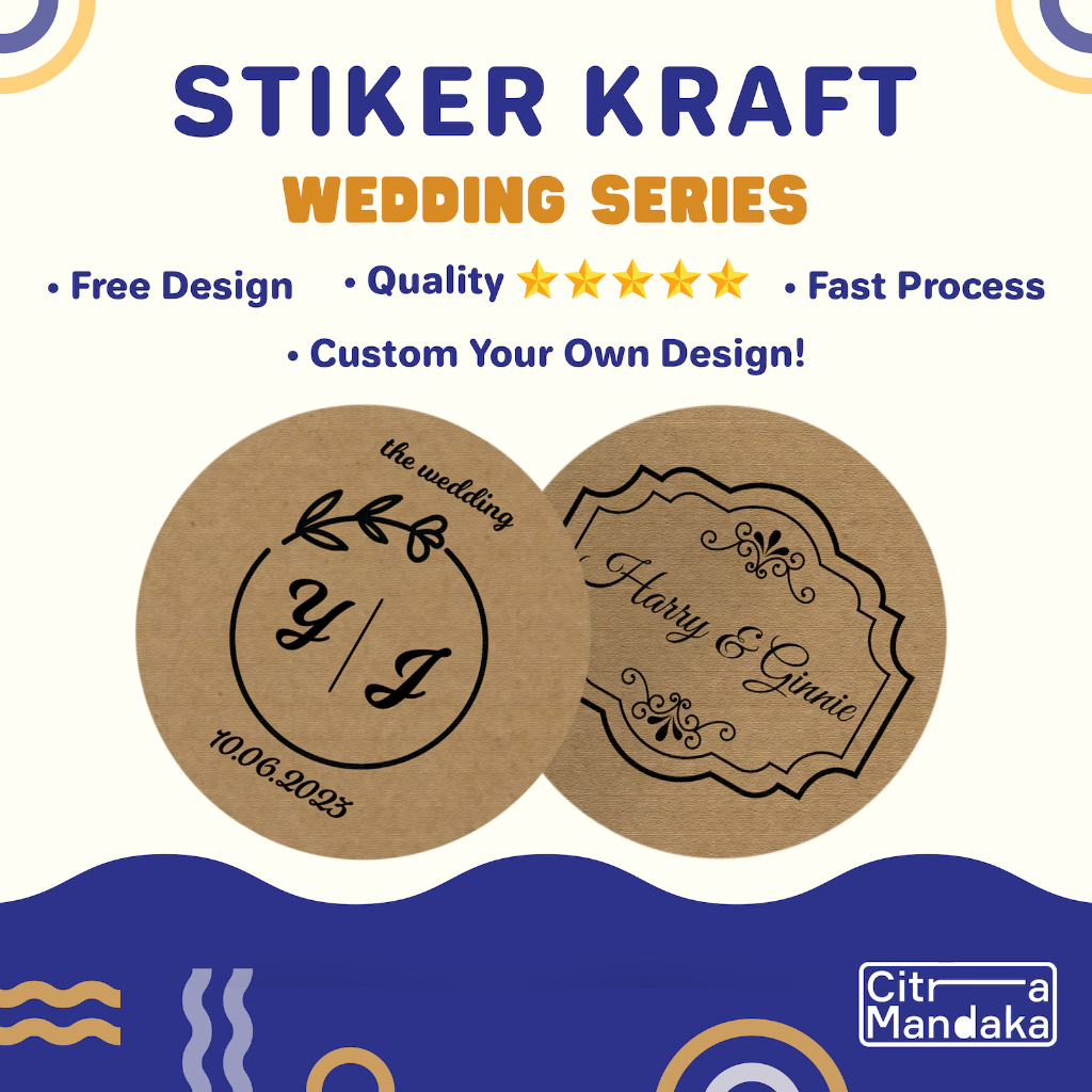 

Stiker Wedding Bulat Custom Kraft Paper | Stiker Souvenir Pernikahan | Stiker Nama Custom | Cetak Segel Souvenir Nikah