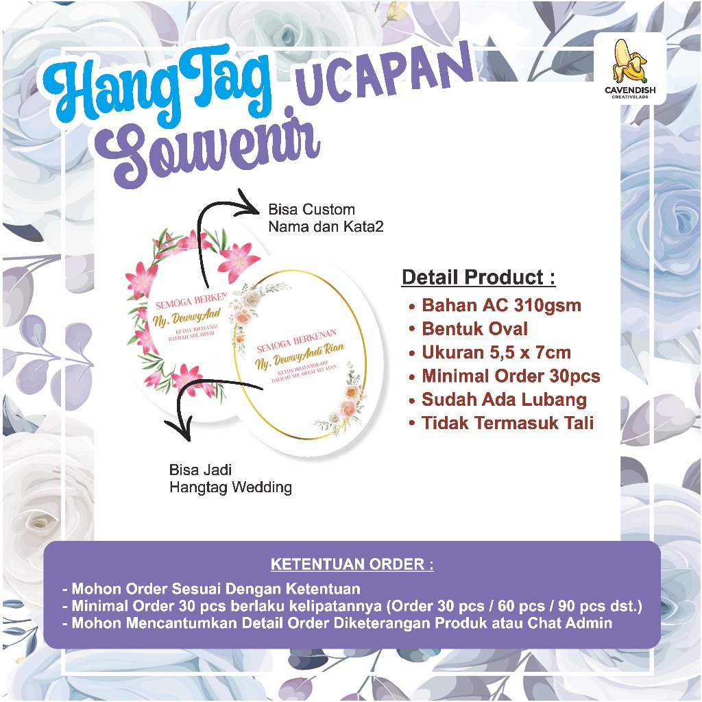 Hang Tag Ucapan / Wedding / Ulang Tahun / Hampers