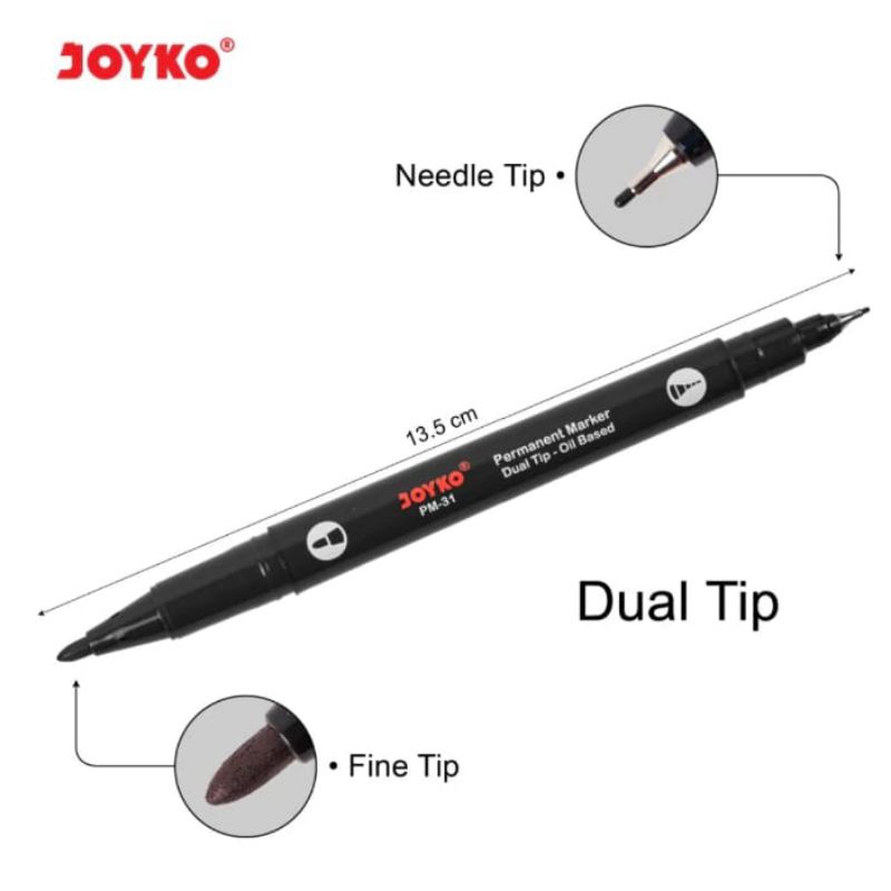 

SPIDOL JOYKO DUAL TIP PERMANEN PERMANENT Marker Dual Tip / Dua Sisi