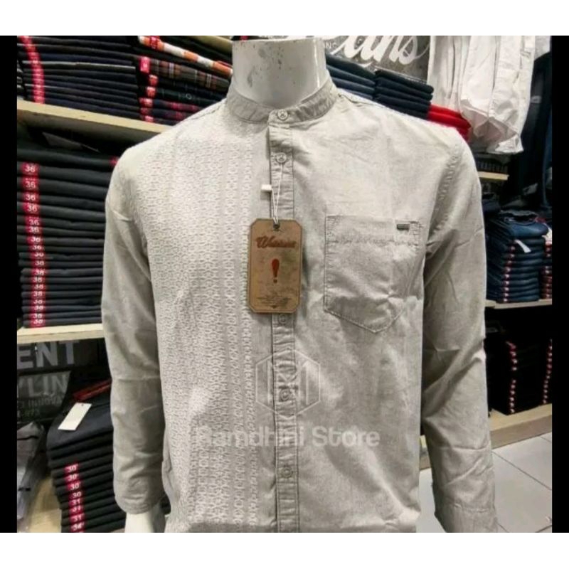 baju Koko watchout pria lengan panjang